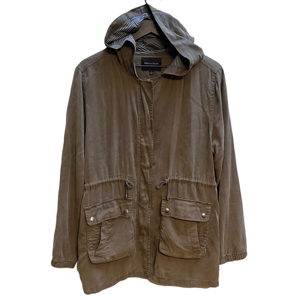 Rebecca Elliot full zip, snap button hooded coat